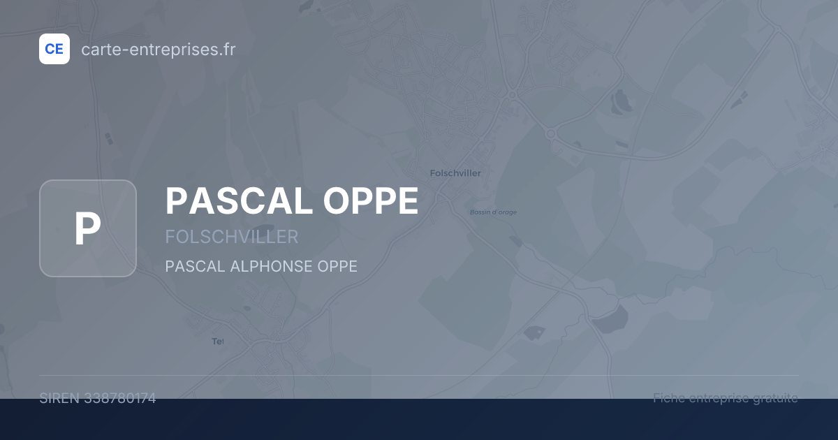 PASCAL OPPE — 338780174 — fiche entreprise