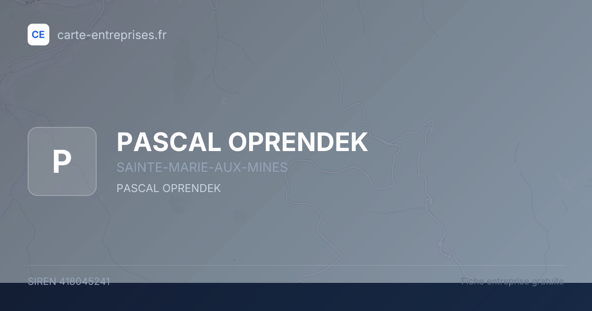 PASCAL OPRENDEK — 418045241 — fiche entreprise