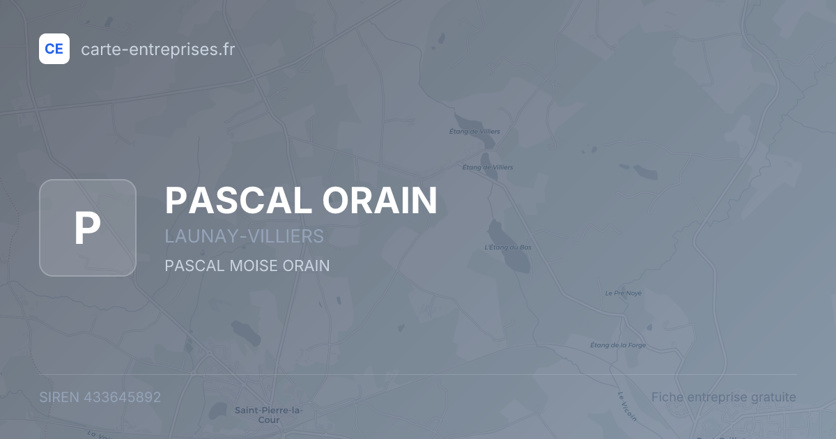 PASCAL ORAIN — 433645892 — fiche entreprise