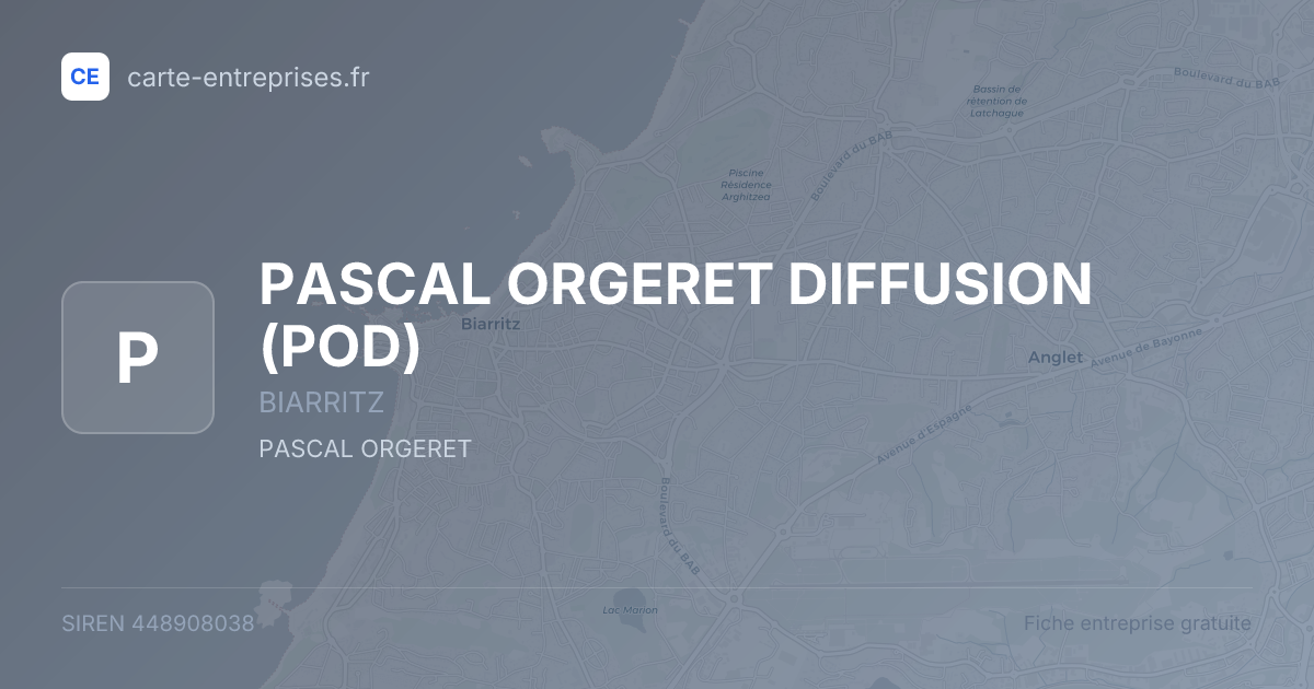 PASCAL ORGERET DIFFUSION (POD) — 448908038 — fiche entreprise