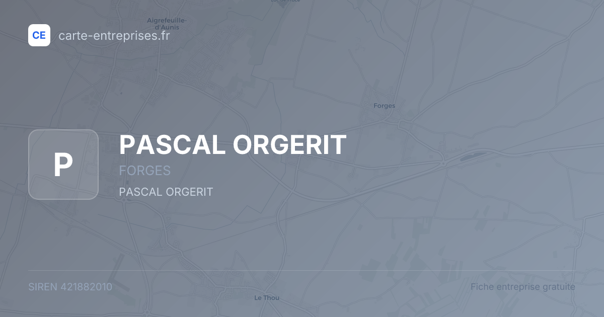 PASCAL ORGERIT — 421882010 — fiche entreprise