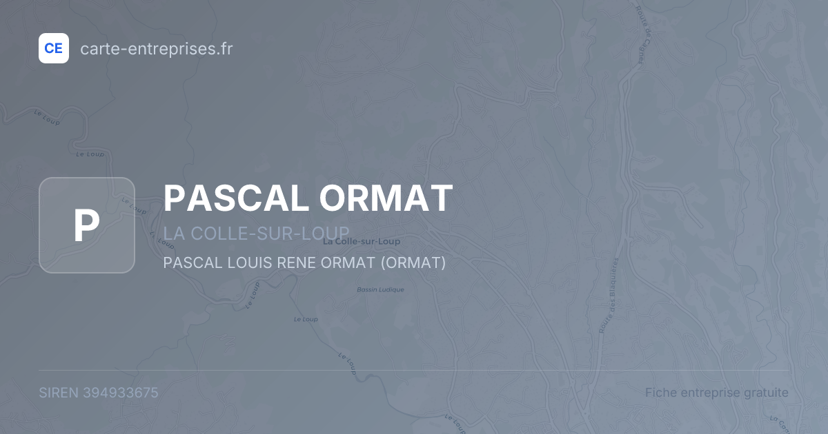 PASCAL ORMAT — 394933675 — fiche entreprise