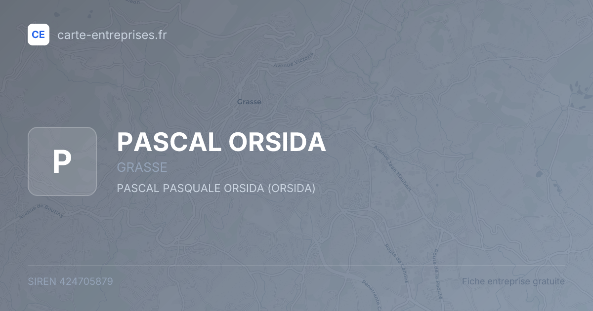 PASCAL ORSIDA — 424705879 — fiche entreprise