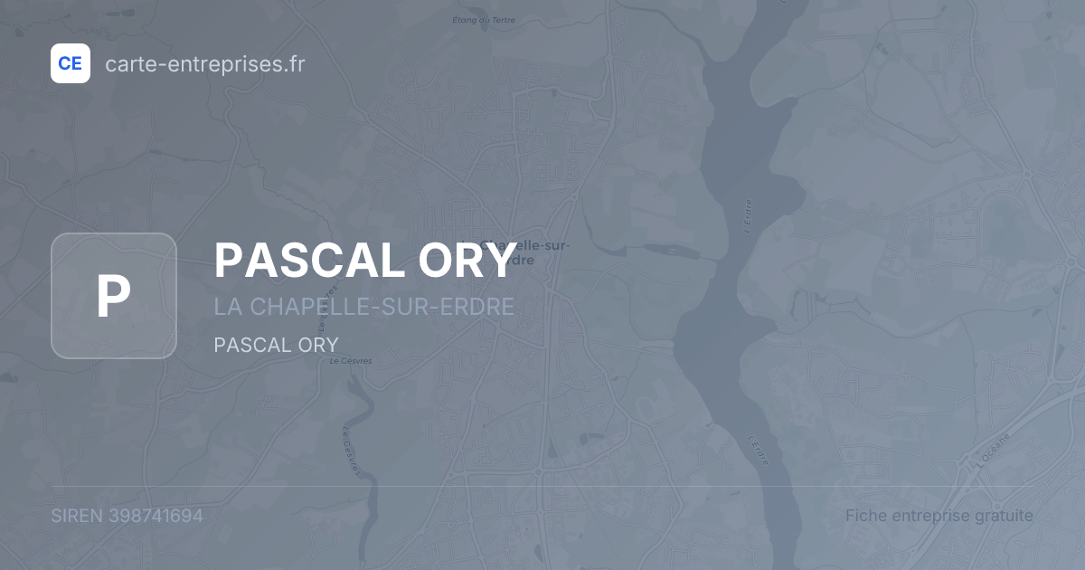 PASCAL ORY — 398741694 — fiche entreprise