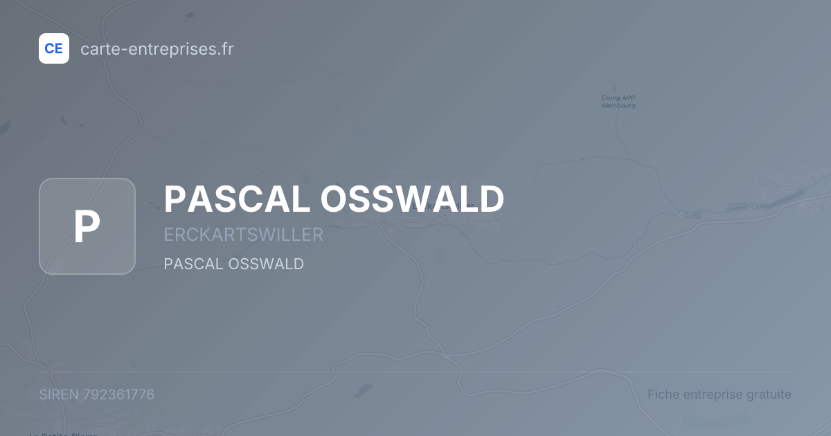 PASCAL OSSWALD — 792361776 — fiche entreprise