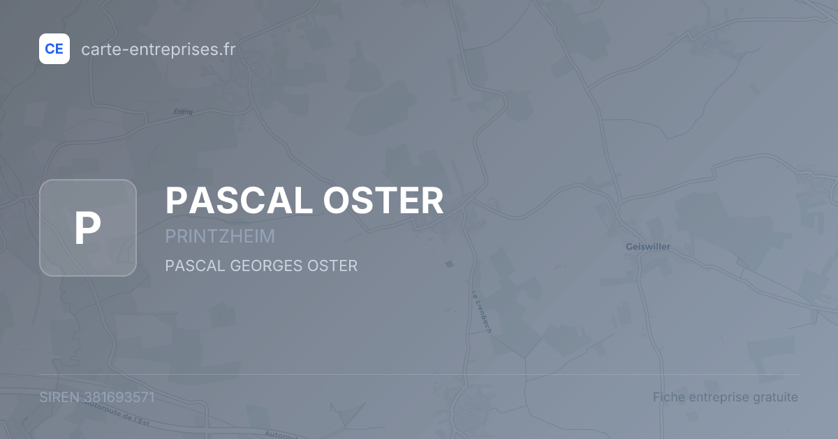 PASCAL OSTER — 381693571 — fiche entreprise