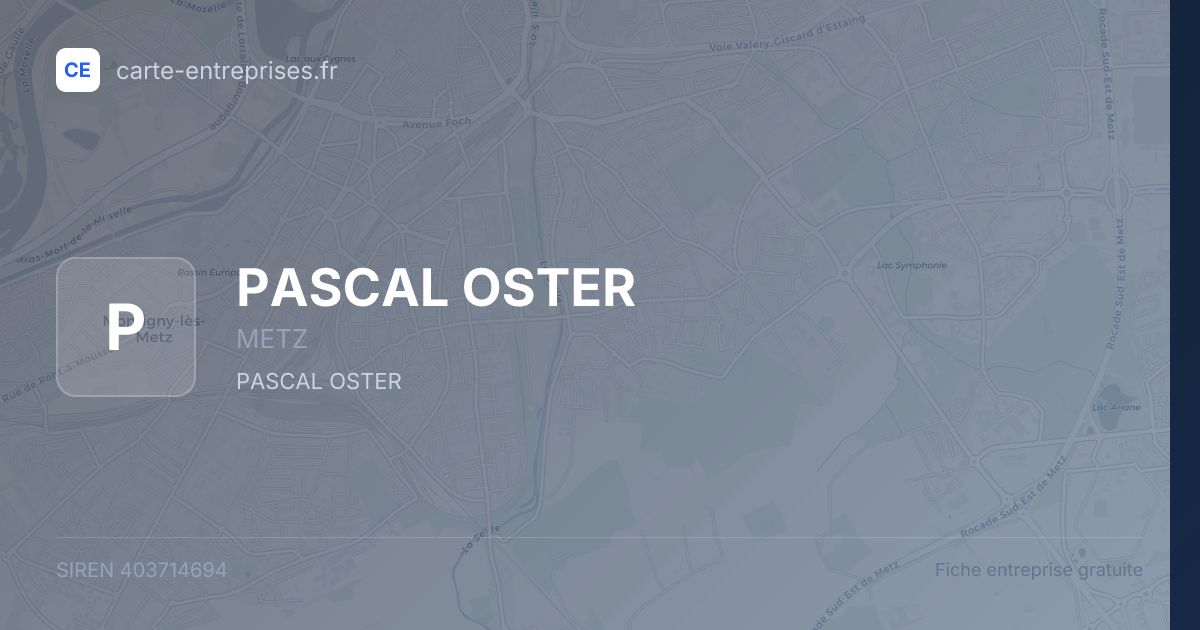 PASCAL OSTER — 403714694 — fiche entreprise
