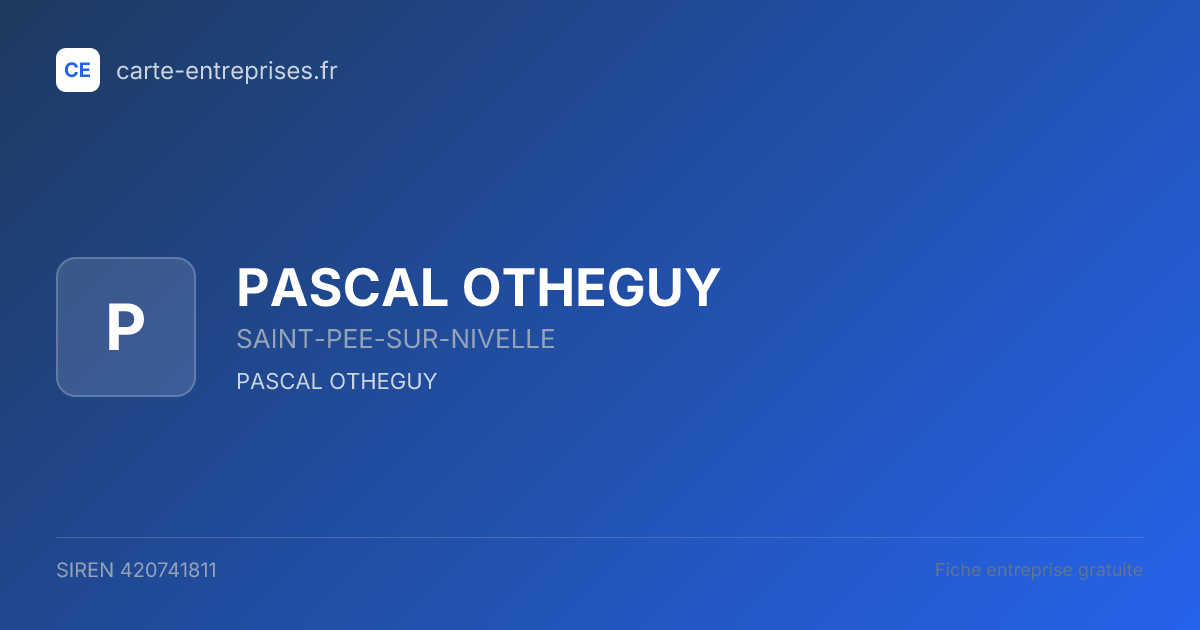 PASCAL OTHEGUY — 420741811 — fiche entreprise