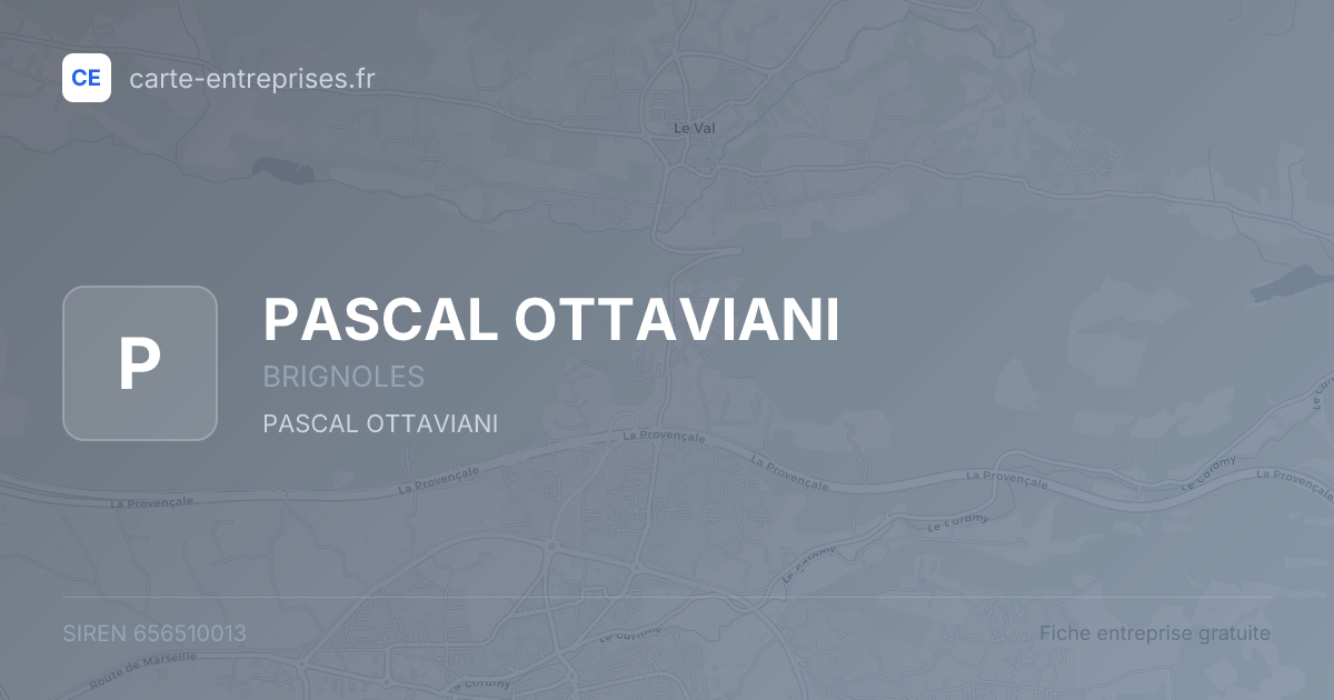 PASCAL OTTAVIANI — 656510013 — fiche entreprise