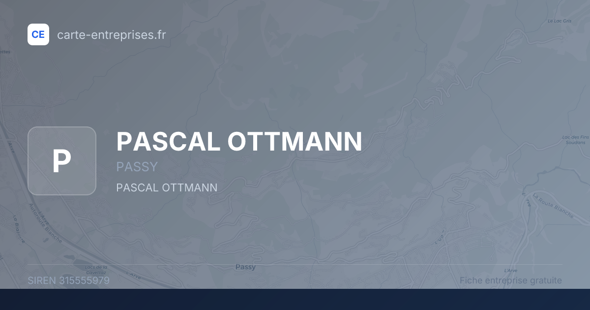 PASCAL OTTMANN — 315555979 — fiche entreprise