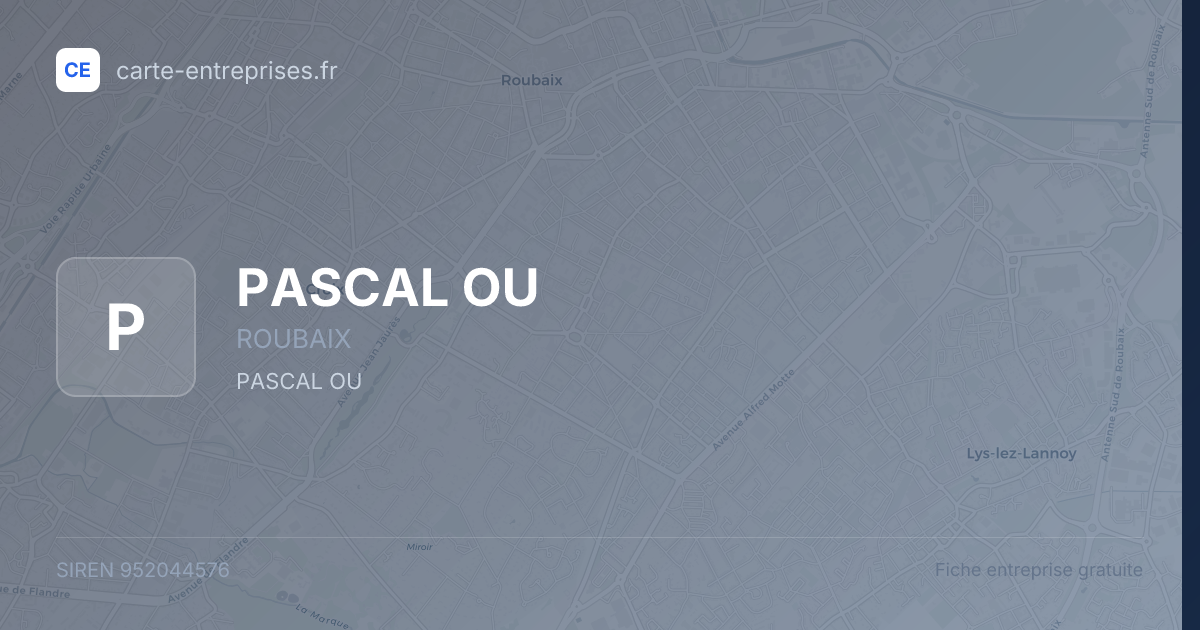 PASCAL OU — 952044576 — fiche entreprise