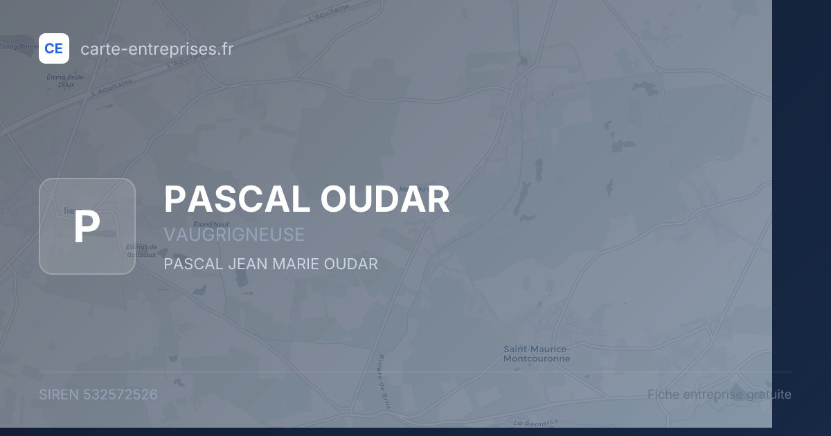 PASCAL OUDAR — 532572526 — fiche entreprise