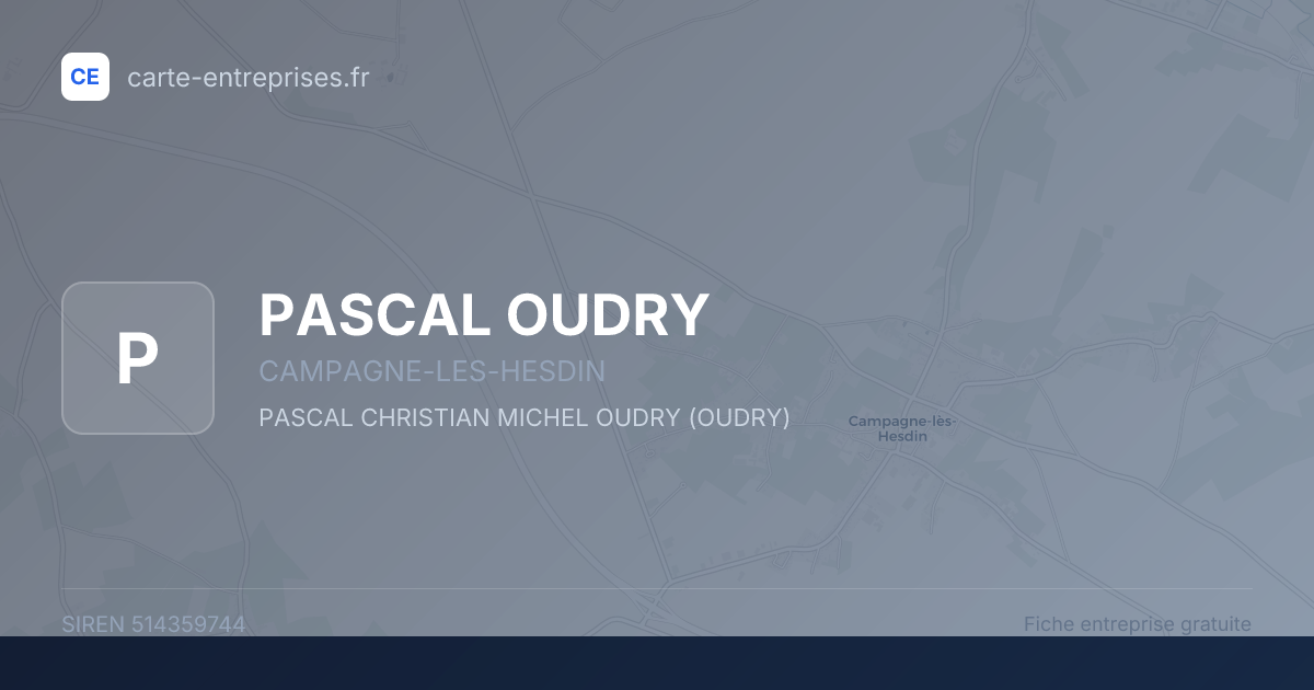 PASCAL OUDRY — 514359744 — fiche entreprise