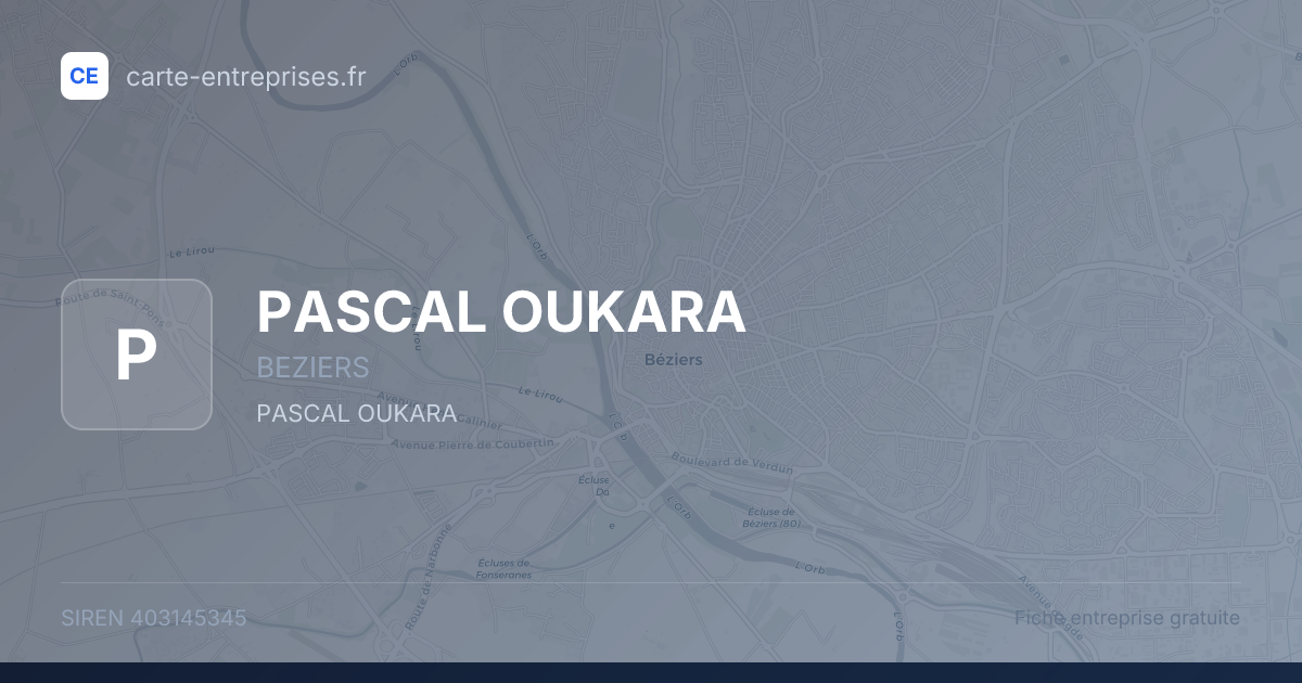 PASCAL OUKARA — 403145345 — fiche entreprise