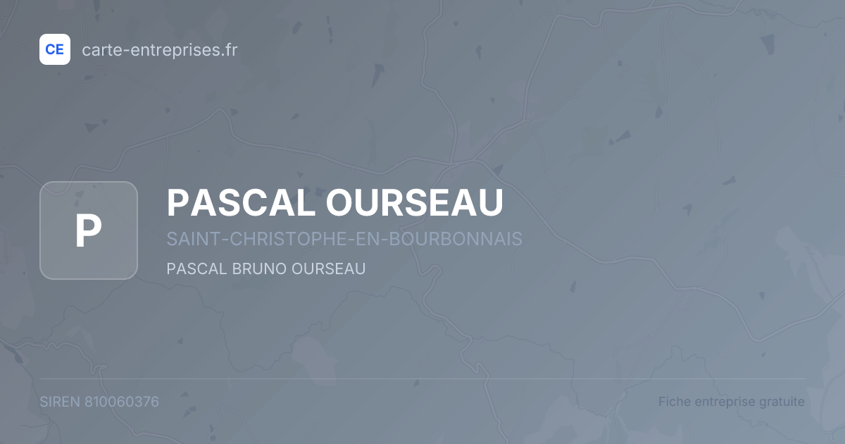 PASCAL OURSEAU — 810060376 — fiche entreprise