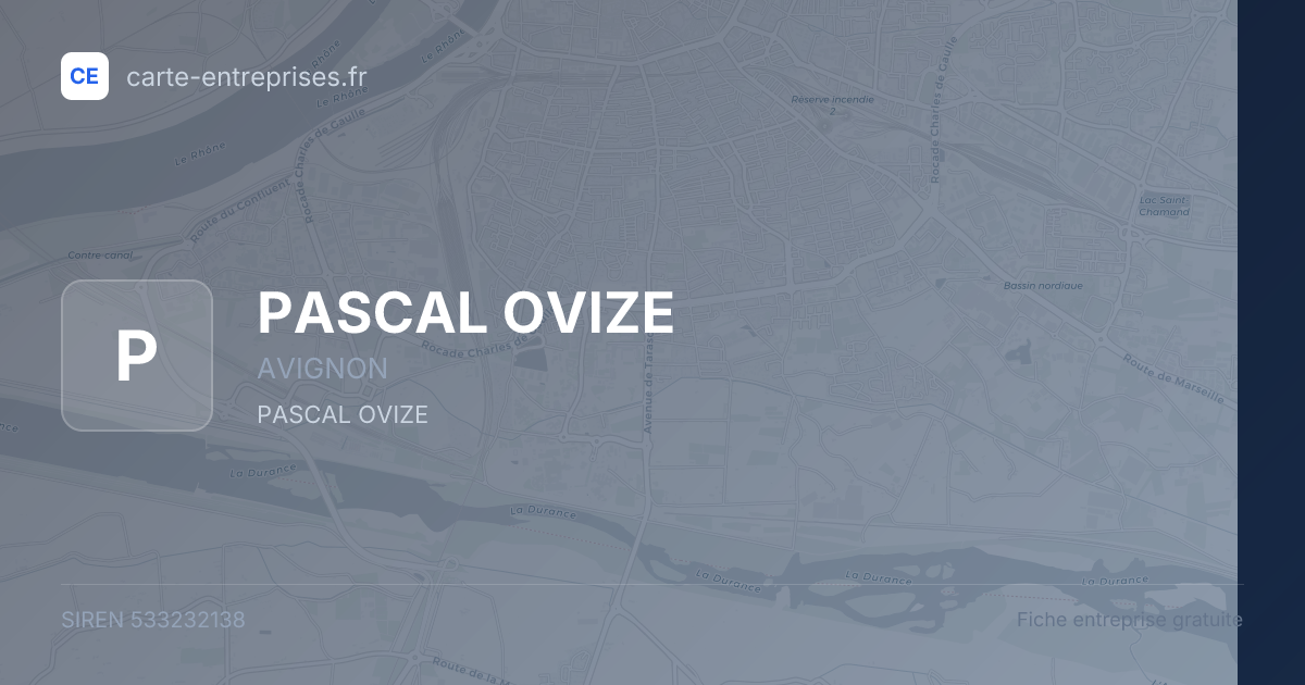 PASCAL OVIZE — 533232138 — fiche entreprise
