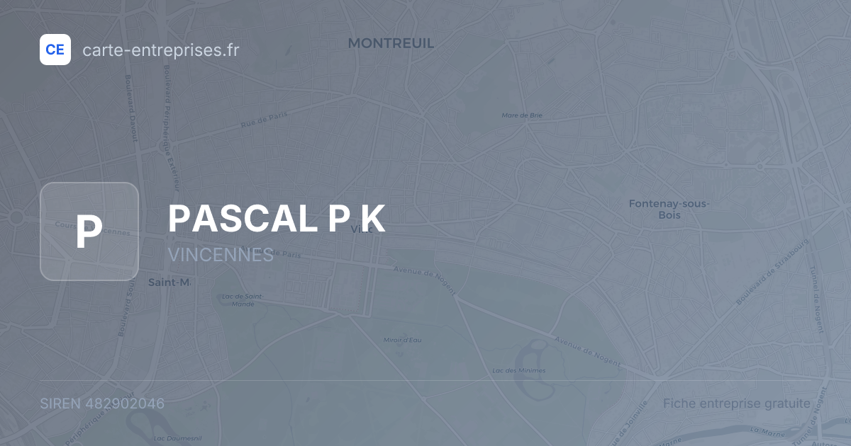PASCAL P K — 482902046 — fiche entreprise