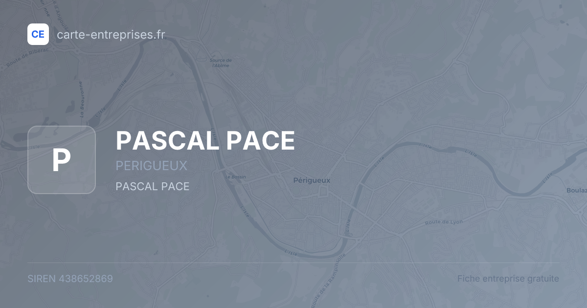 PASCAL PACE — 438652869 — fiche entreprise