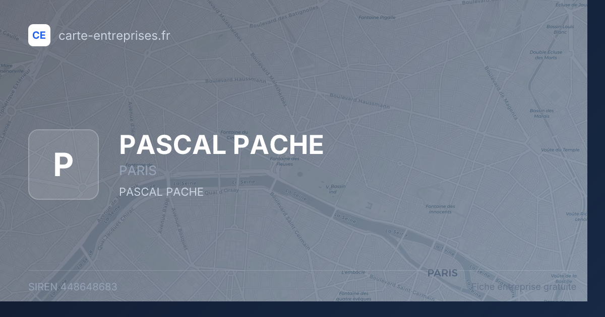 PASCAL PACHE — 448648683 — fiche entreprise