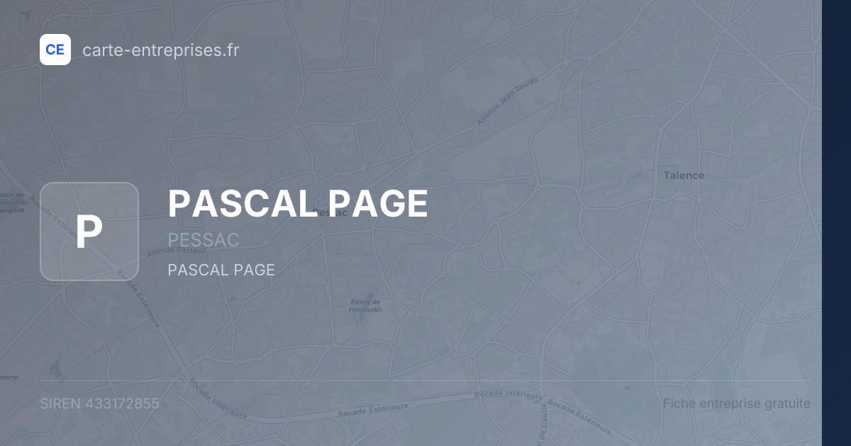 PASCAL PAGE — 433172855 — fiche entreprise