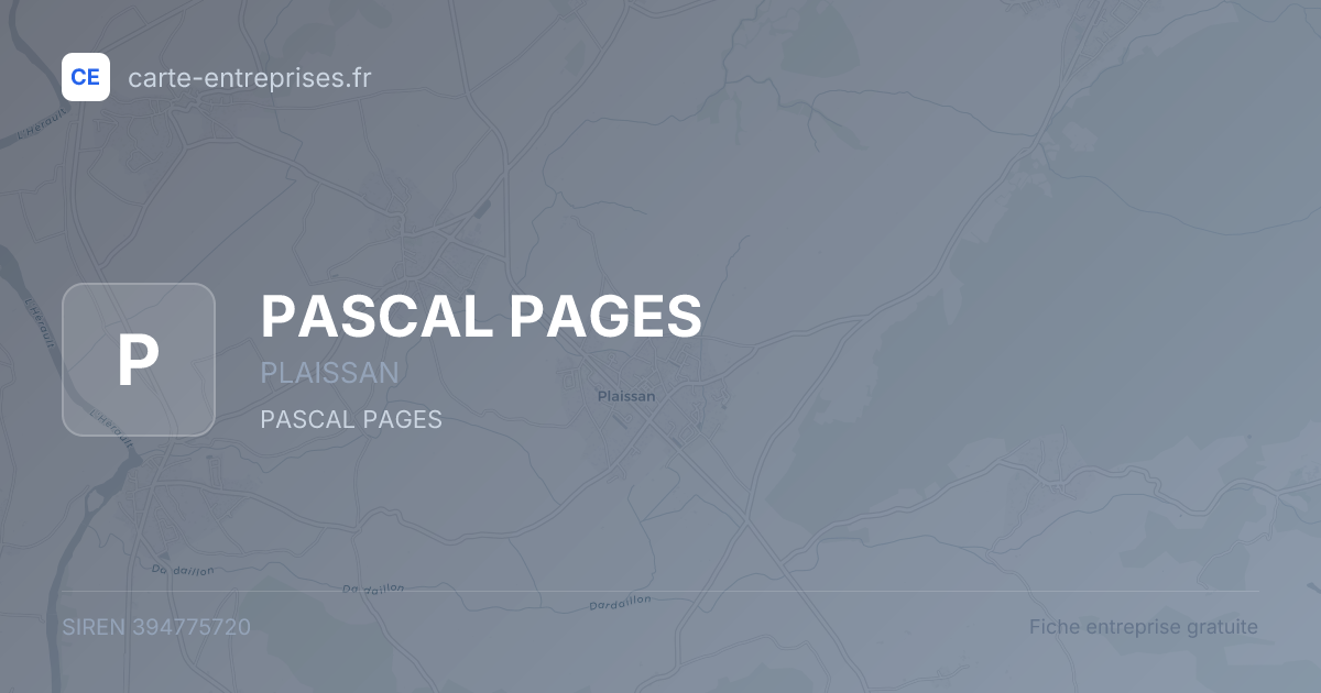 PASCAL PAGES — 394775720 — fiche entreprise