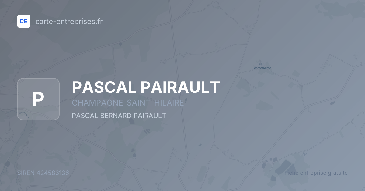 PASCAL PAIRAULT — 424583136 — fiche entreprise