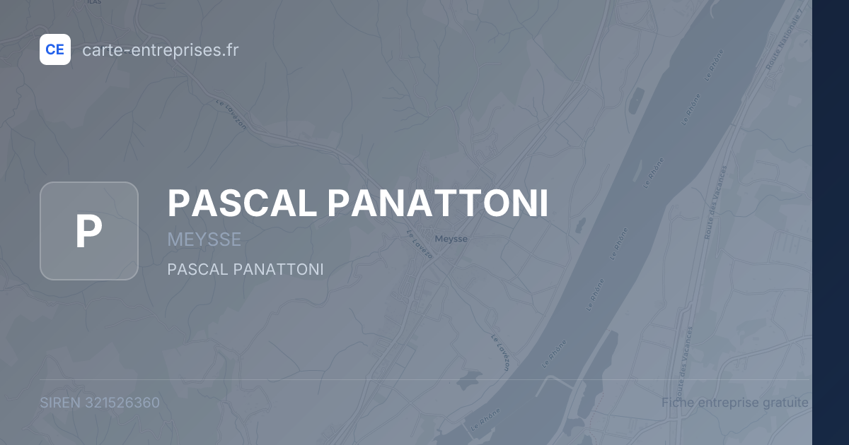 PASCAL PANATTONI — 321526360 — fiche entreprise