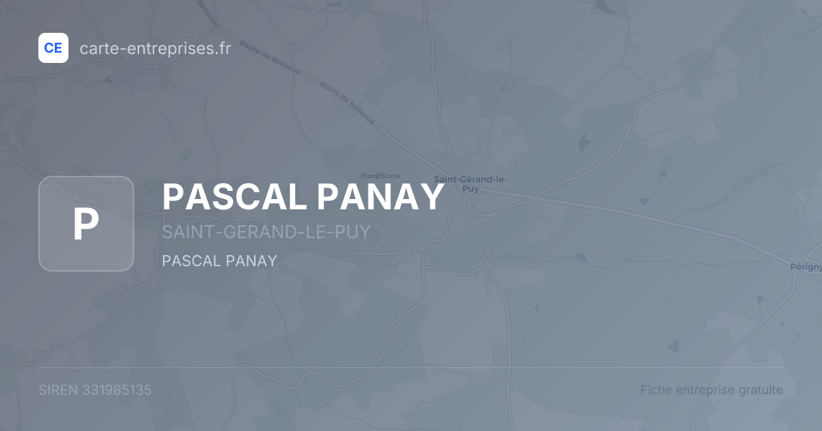PASCAL PANAY — 331985135 — fiche entreprise