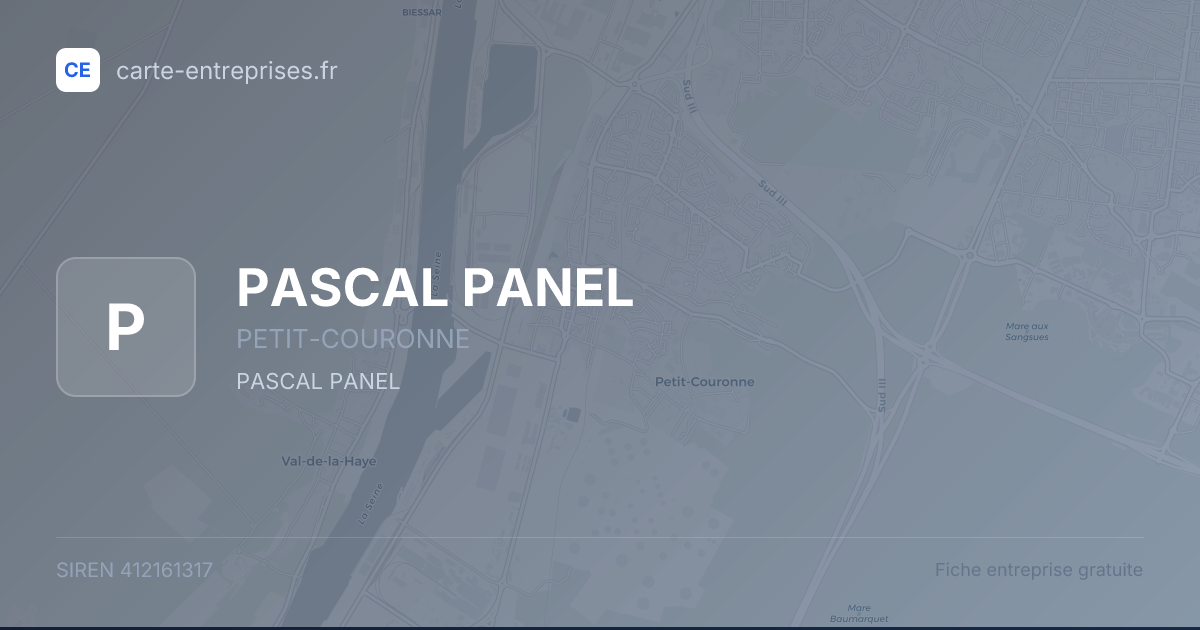PASCAL PANEL — 412161317 — fiche entreprise