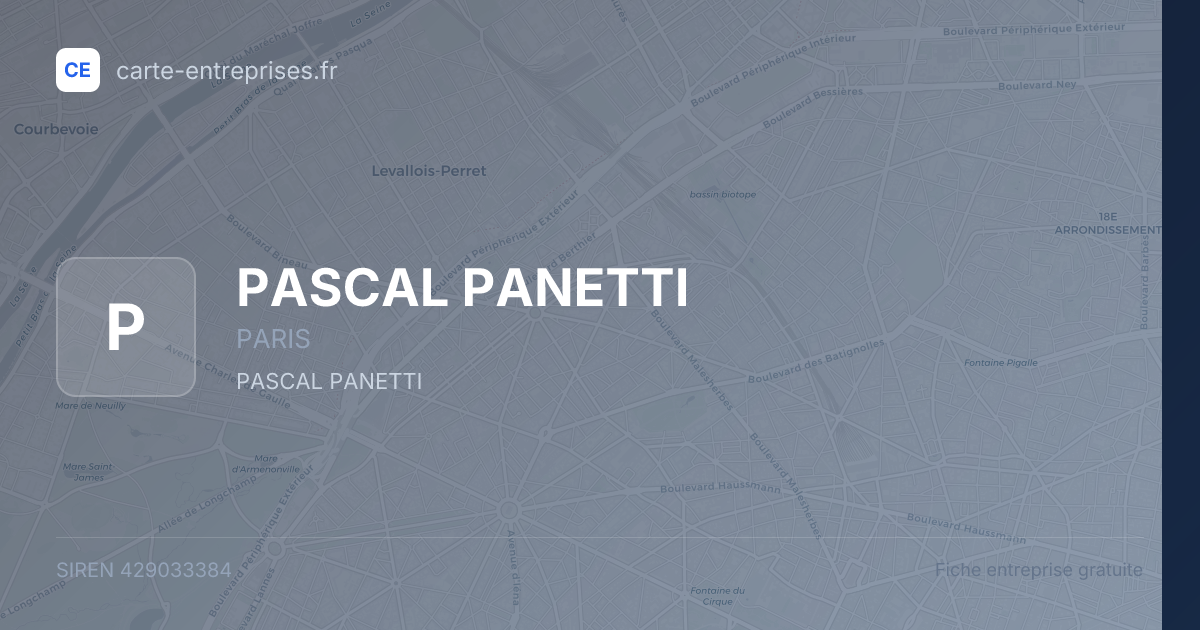 PASCAL PANETTI — 429033384 — fiche entreprise