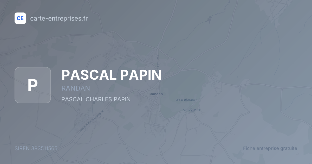 PASCAL PAPIN — 383511565 — fiche entreprise