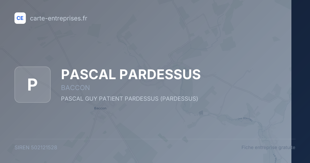 PASCAL PARDESSUS — 502121528 — fiche entreprise