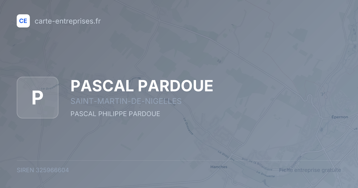 PASCAL PARDOUE — 325966604 — fiche entreprise