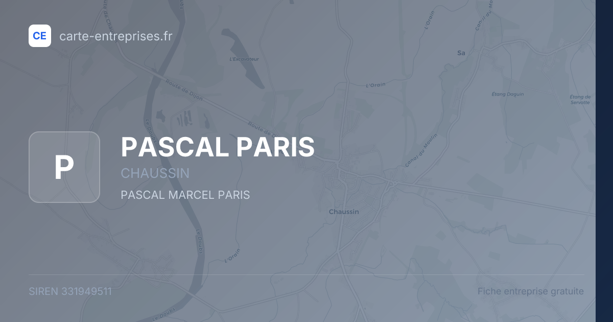 PASCAL PARIS — 331949511 — fiche entreprise