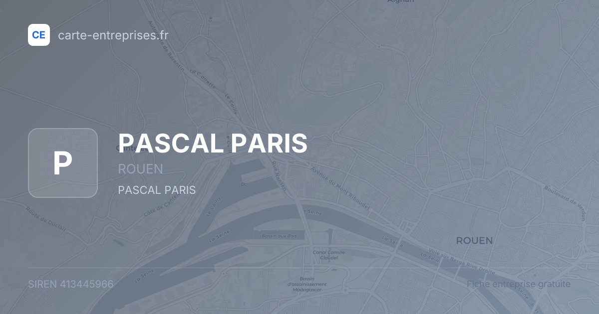 PASCAL PARIS — 413445966 — fiche entreprise