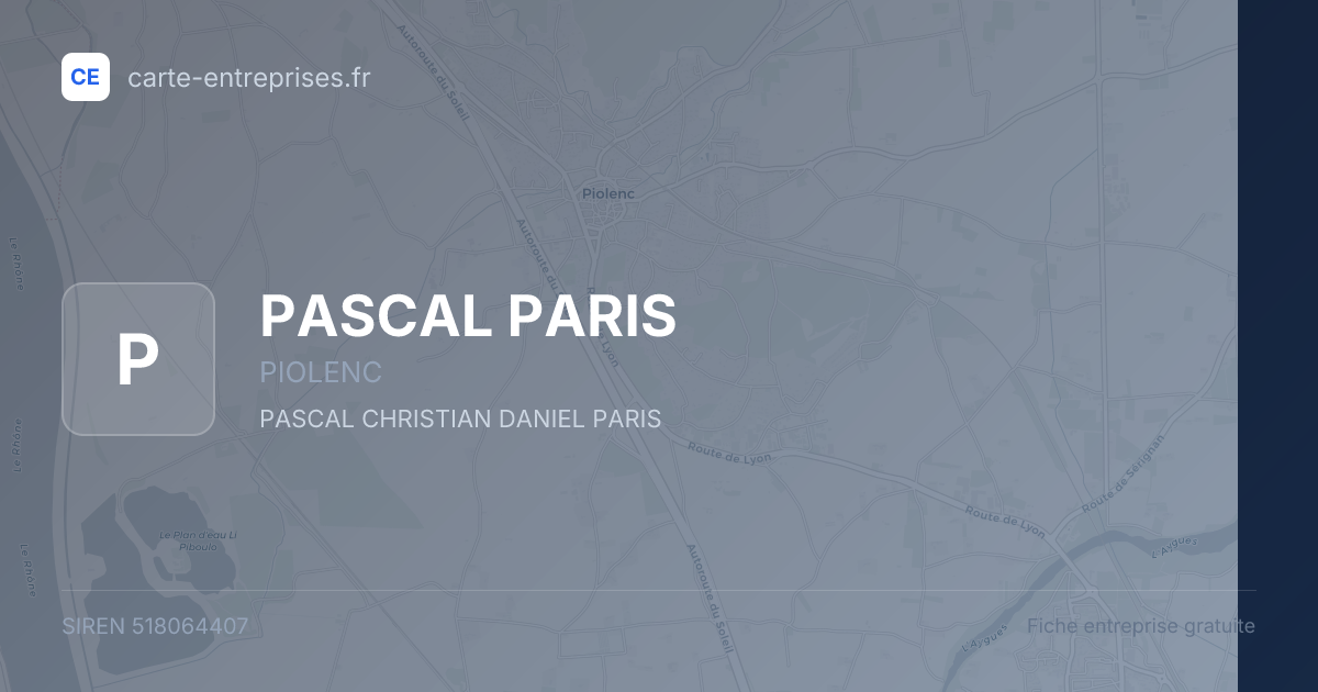 PASCAL PARIS — 518064407 — fiche entreprise