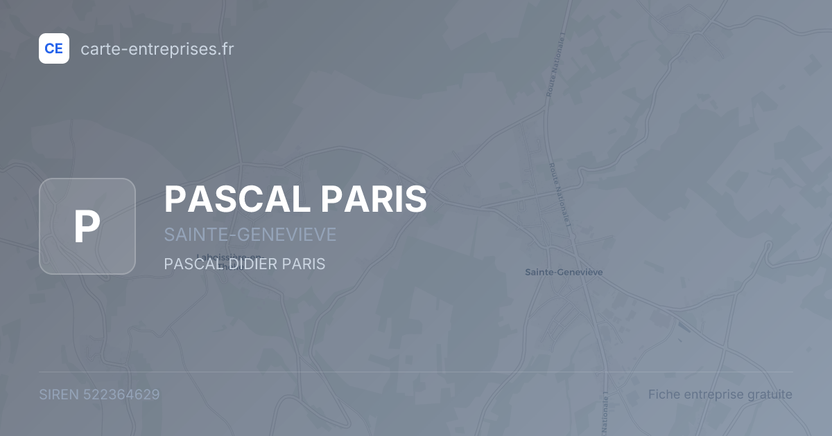 PASCAL PARIS — 522364629 — fiche entreprise