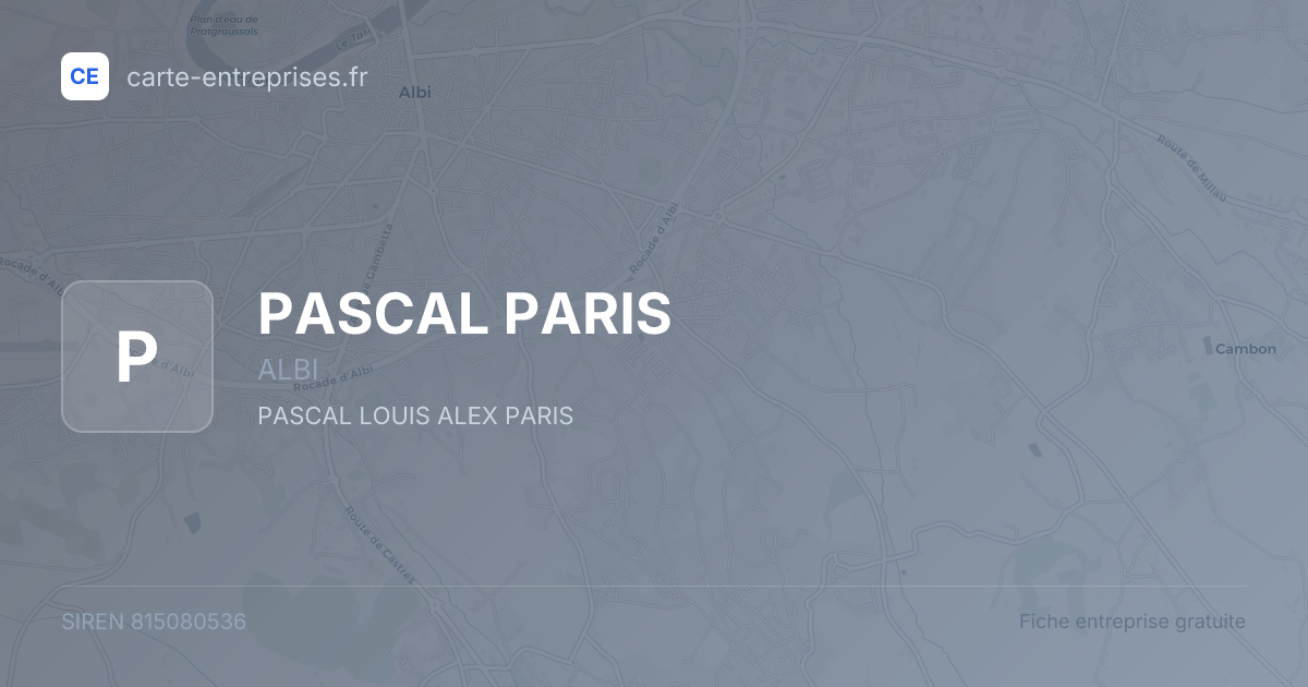 PASCAL PARIS — 815080536 — fiche entreprise