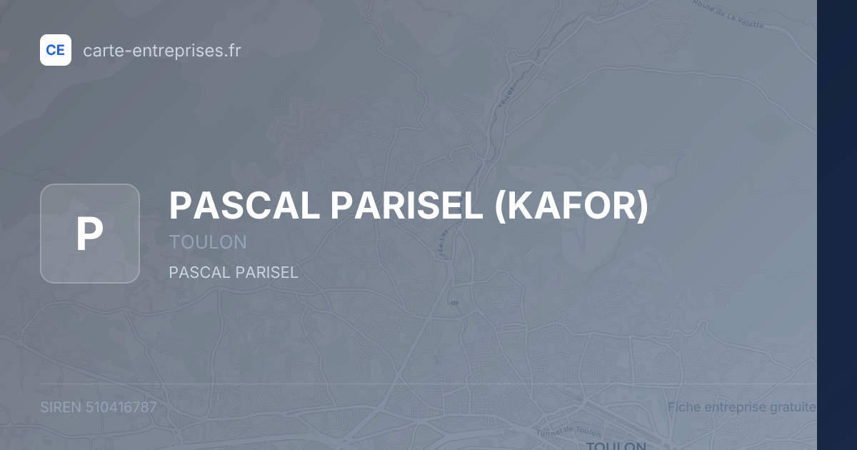 PASCAL PARISEL (KAFOR) — 510416787 — fiche entreprise