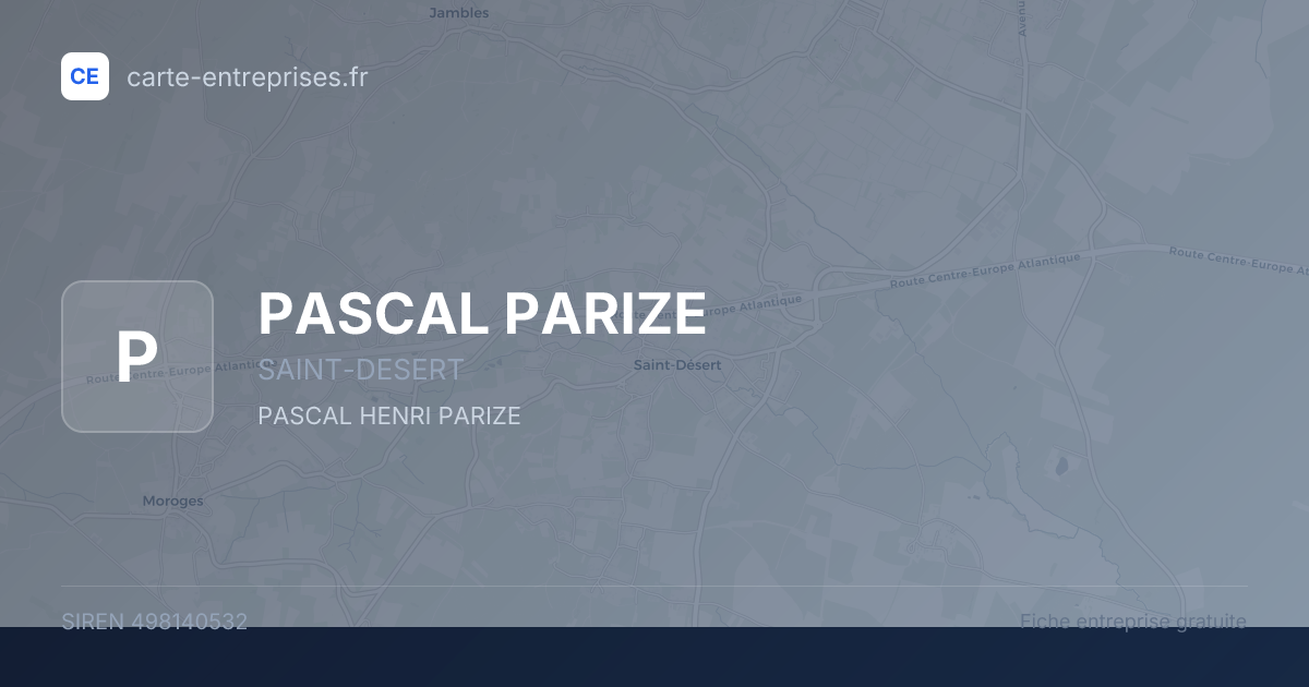 PASCAL PARIZE — 498140532 — fiche entreprise