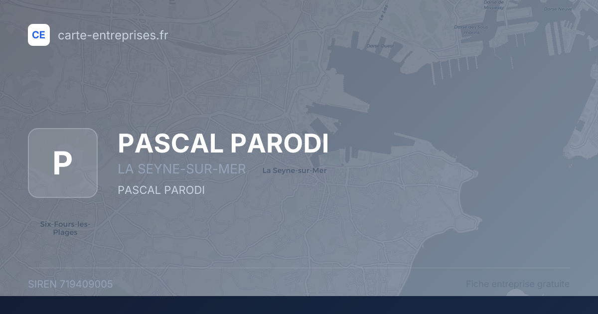 PASCAL PARODI — 719409005 — fiche entreprise