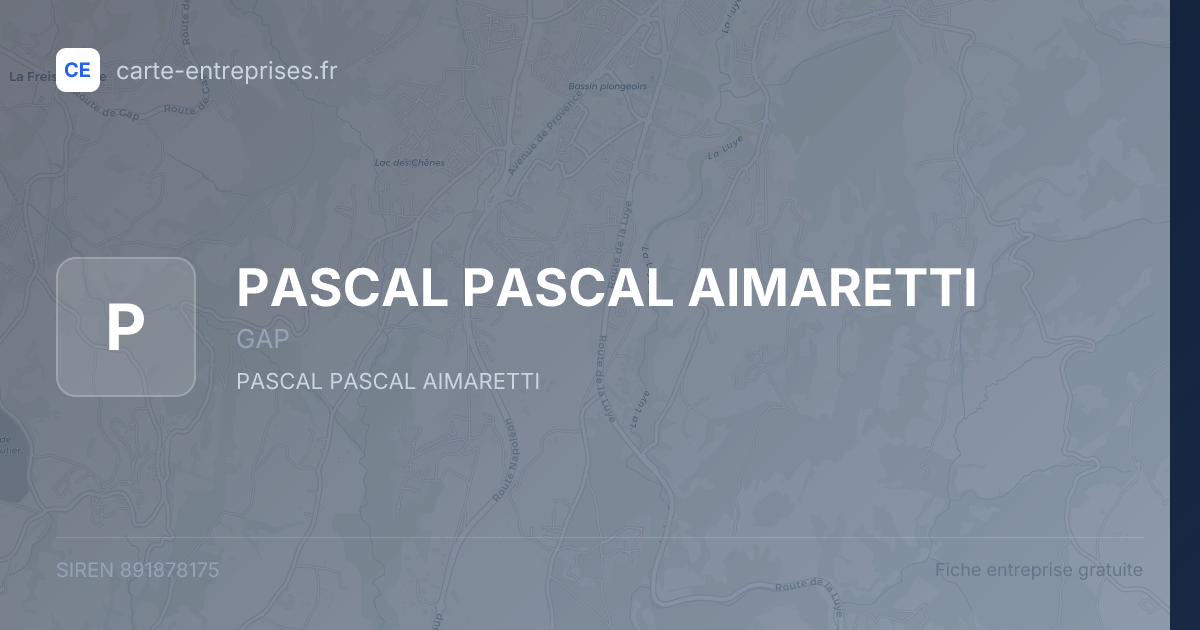 PASCAL PASCAL AIMARETTI — 891878175 — fiche entreprise