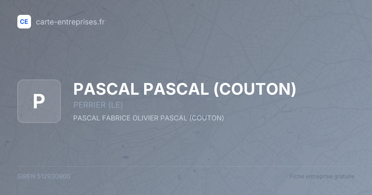 PASCAL PASCAL (COUTON) — 512930900 — fiche entreprise