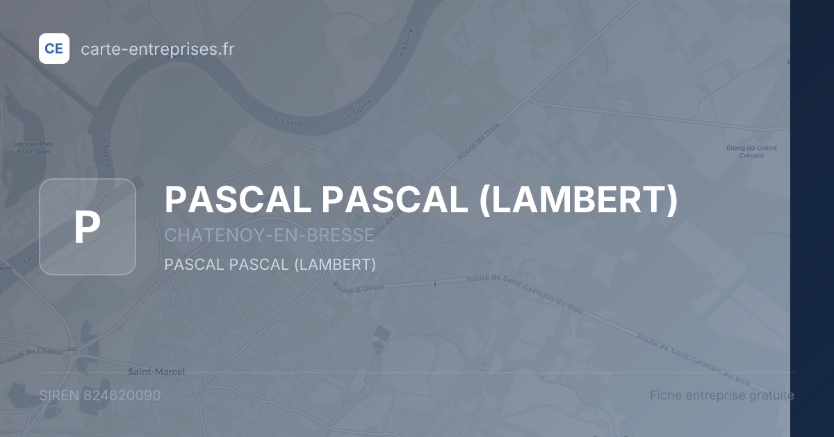 PASCAL PASCAL (LAMBERT) — 824620090 — fiche entreprise