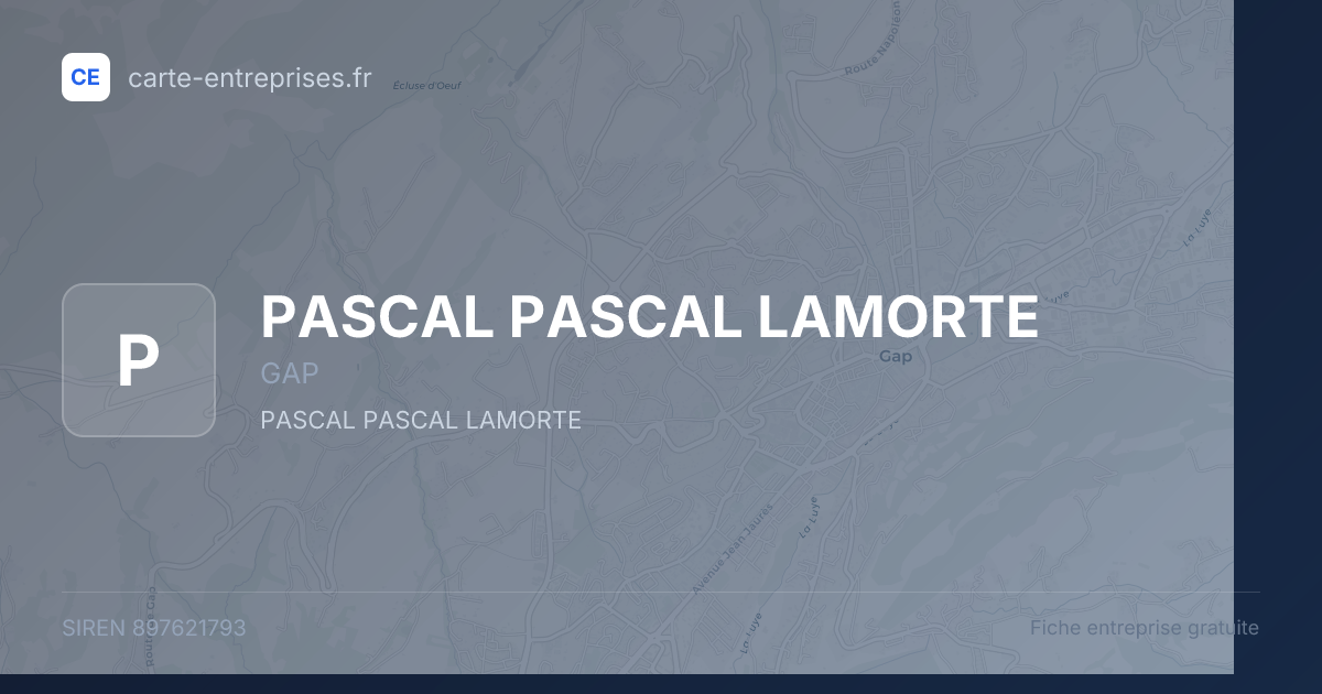 PASCAL PASCAL LAMORTE — 897621793 — fiche entreprise