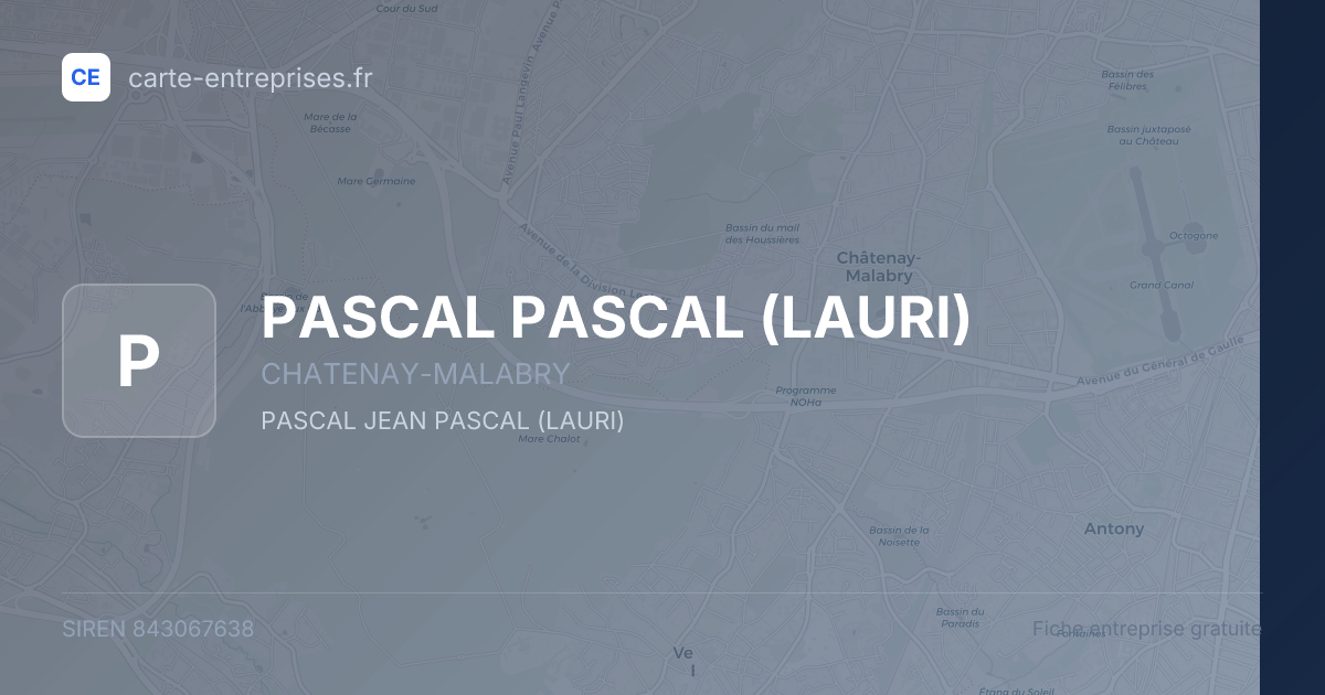 PASCAL PASCAL (LAURI) — 843067638 — fiche entreprise