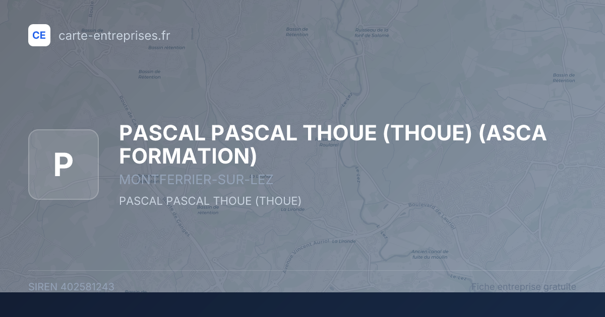 PASCAL PASCAL THOUE (THOUE) (ASCA FORMATION) — 402581243 — fiche entreprise