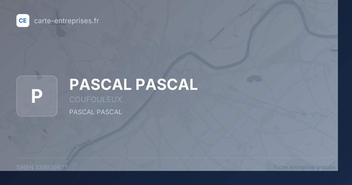 PASCAL PASCAL — 339039927 — fiche entreprise