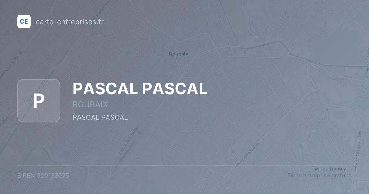 PASCAL PASCAL — 520133075 — fiche entreprise