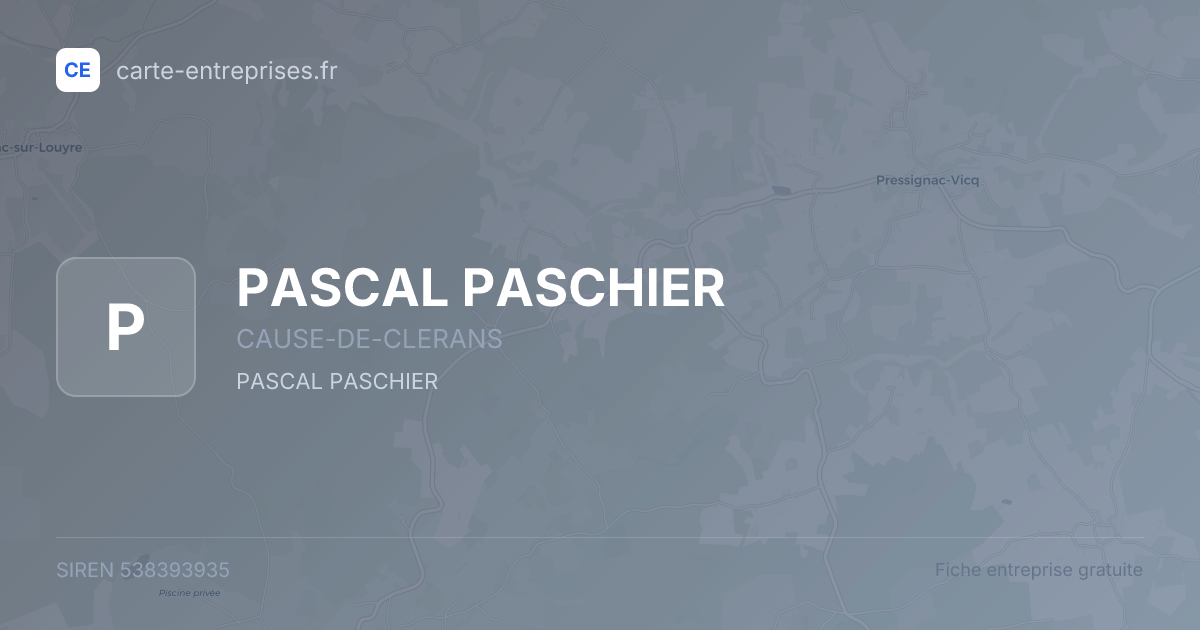 PASCAL PASCHIER — 538393935 — fiche entreprise